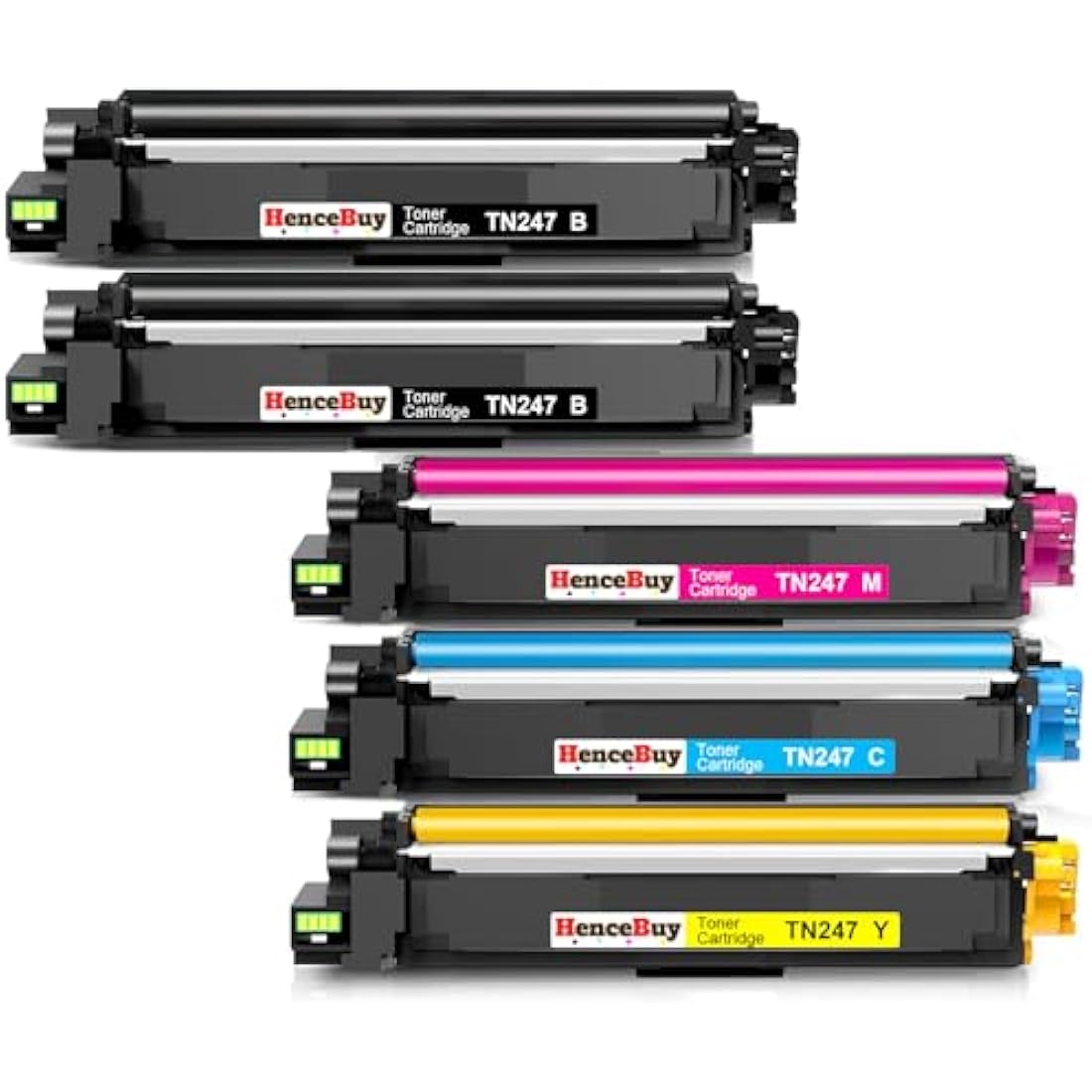 HenceBuy TN-243CMYK Toner Cartridge Multipack Compatible for Brother TN243CMYK TN247 TN243 for DCP-L3550CDW HL-L3210CW HL-L3230CDW MFC-L3710CW MFC-L3750CDW Cyan Magenta Yellow Black (5-Pack)