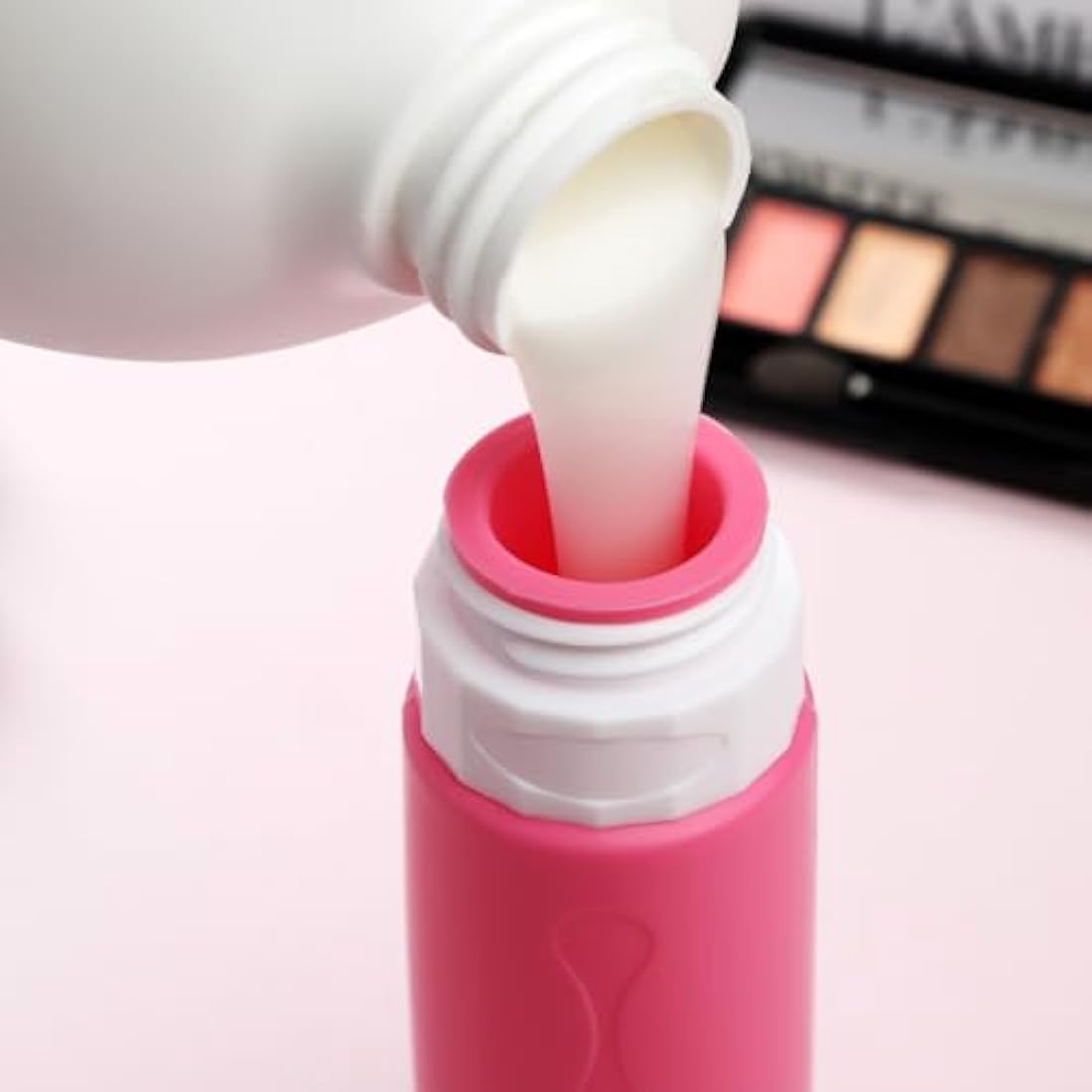 Gemice Portable Travel Bottle, 4 Pack Silicone Travel Containers Set LeakProof Refillable Squeezable for Lotion Liquid Shampoos, Soap and Toiletries (90ml)