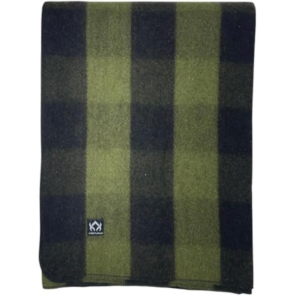 Arcturus Backwoods Wool Blanket - 4.5lbs, Warm, Heavy, Washable, Large | Great for Camping, Outdoors, Survival & Emergency Kits (Olive Green Buffalo)