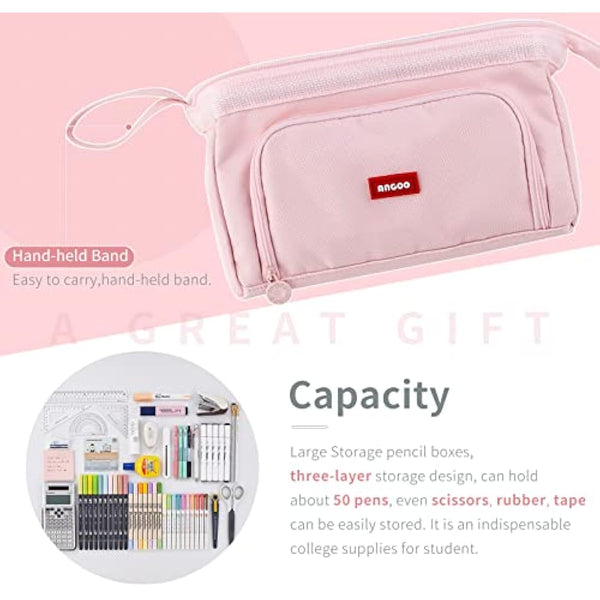 EASTHILL Pencil Case Large Capacity Pencil Pouch Handheld Pen Bag Cosmetic Portable Gift for Office School Teen Girl Boy Men Women Adult
