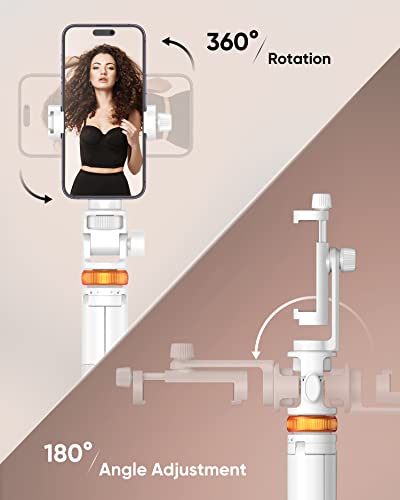 Newest 62" Phone Tripod - Tripod for iPhone & Selfie Stick with Remote, Extendable Phone Tripod stand for Filming,Travel, Solidest Smartphone Stick Compatible with iPhone and Android