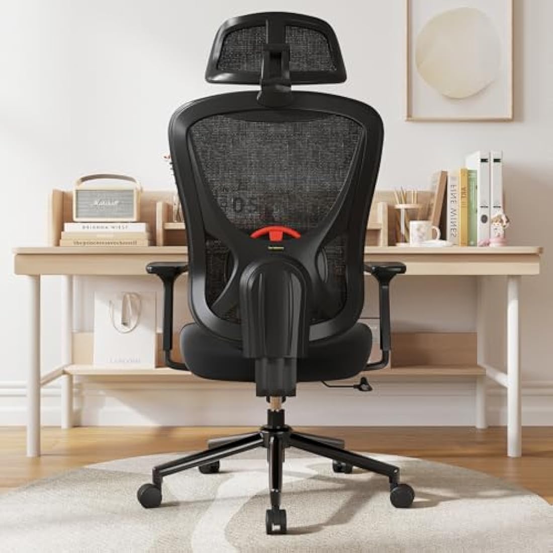 Eucladoceros Ergonomic Office Chair with Adjustable Armrests & Headrest - Lift Up Backrest Desk Chair with 3D Lumbar Support - Tilt 90°-125° - 150KG Weight Capacity - Ideal for Home Office(Black)