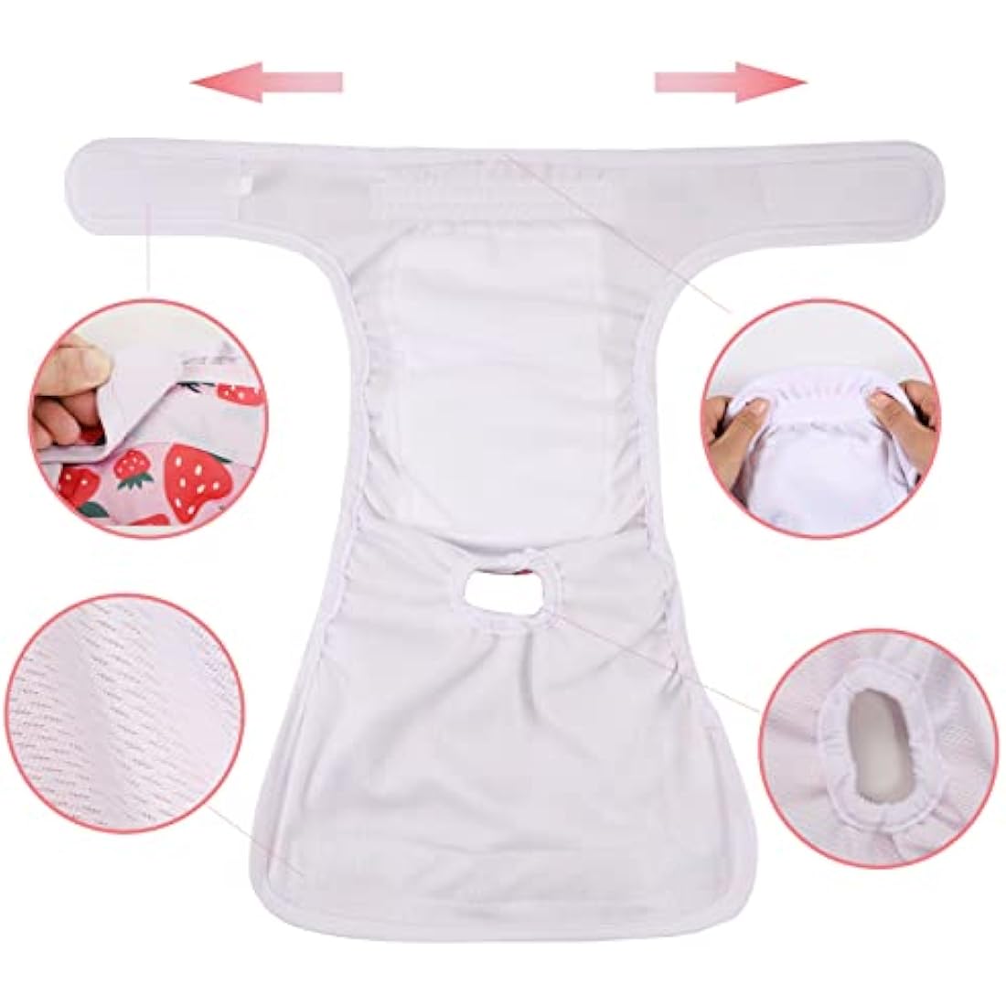 Medo 3 Packs Reusable Dog Nappies, Super Absorbent Washable Dog Diapers Puppy Sanitary Wraps Panties for Female Pet Incontinence and Long Travels 25-35 cm/9.8-13.7 (XS), pink+blue+yellow