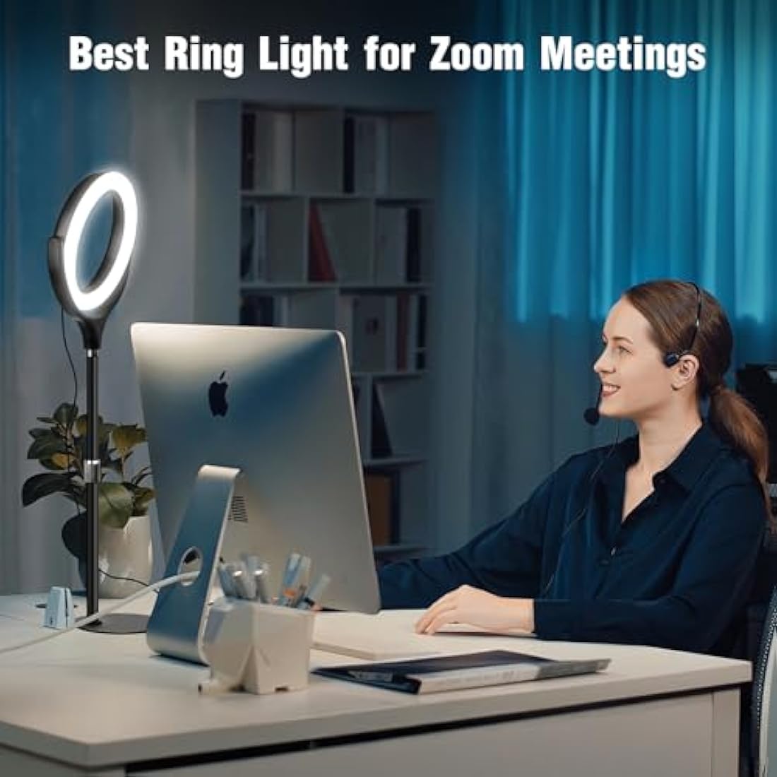 Evershop Ring Light with Stand & Phone Holder, 7" Desk Ring Light for Laptop/Computer/Webcam/Phone, Halo Light for Video Conferencing, Video Calls, Zoom Meeting, Live Streaming, Makeup, YouTube