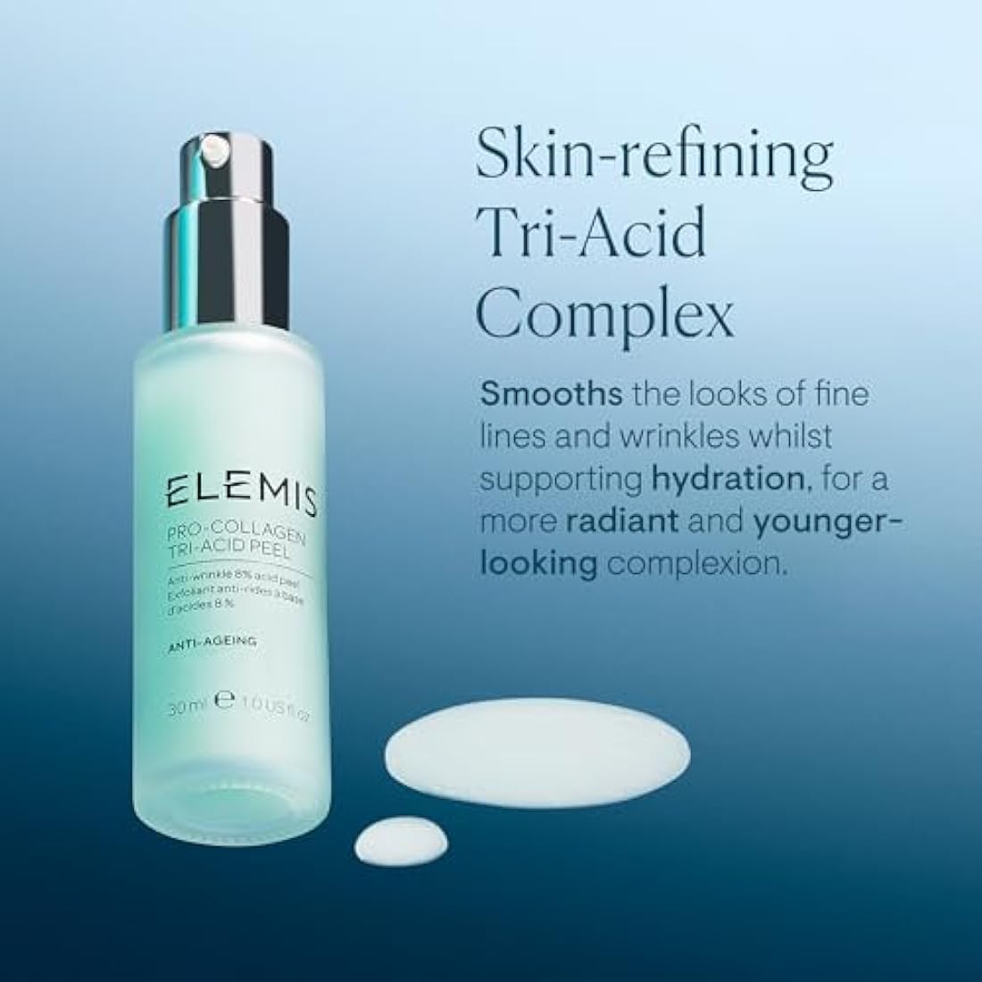 ELEMIS Pro-Collagen Tri-Acid Peel 30ml – Anti-Aging Resurfacing Treatment for Smoother, Radiant Skin – Powerful Exfoliating Facial for Youthful Complexion