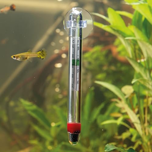 Interpet Easy Read Aquarium Fish Tank Thermometer, Fahrenheit and Celsius scale, Easy Reference Acceptable Temperature Band, Sucker Fixing
