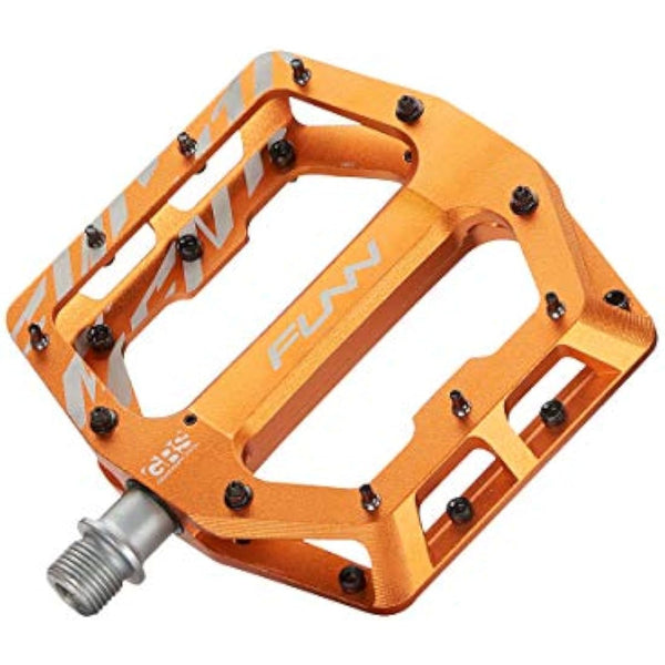 Funn Funndamental Flat Pedals - Wide Platform Bicycle Pedals for BMX/MTB Mountain Bike, Adjustable Grip for Outstanding Stability, 9/16-inch CrMo Axle