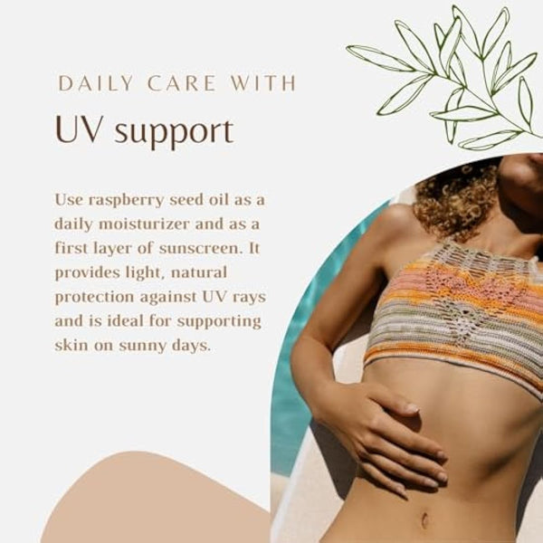 HEBESO - Raspberry seed oil 100% - Cold-Pressed 100ml - Anti-aging, nourishing, rich in vitamins A/E, EFAs - Treats wrinkles, fine lines, dry skin - Face care