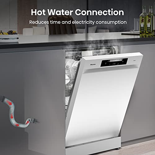 Hisense HS622E90WUK Freestanding Standard Dishwasher 85cm High - E Rated, White, 24 x 23 x 33 inches (L x W x H) [Energy Class E]