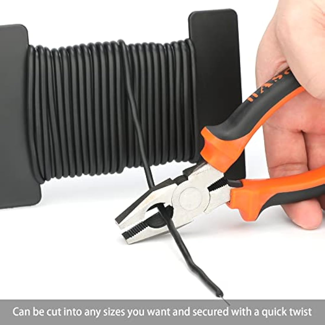 KINGLAKE 2Pcs x 8m Black Garden Soft Tie, 3.5mm Garden Flexible Wire Tie Plant Twist Wire Plastic Coated