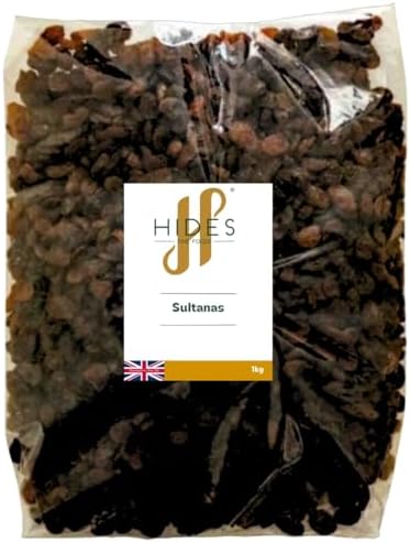 Hides Fine Foods - Sultanas 1kg - GMO Free - Suitable for Vegetarians - Baking - Desserts - Cakes - Cookies - Tart - Mince Pies - Breakfast - Granola