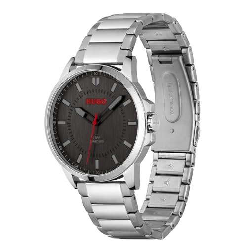 HUGO Analogue Quartz Watch for Men Collection #First - Available with Stainless Steel Bracelet or Leather Strap