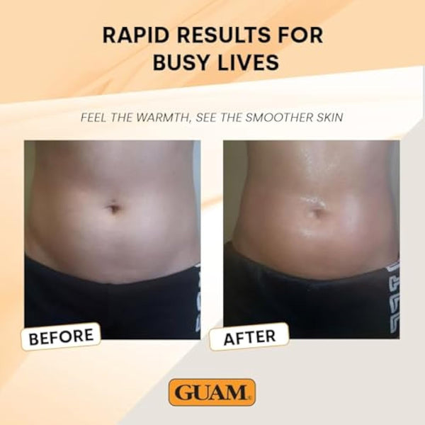 GUAM FIR Anti Cellulite Seaweed Hot Body Mud - 500g Warm Cellulite Remover for Flat Tummy & Waist - Belly Tightening Skin Firming Cream - 15Min Fast Formula to Boost Skin Microcirculation & Elasticity