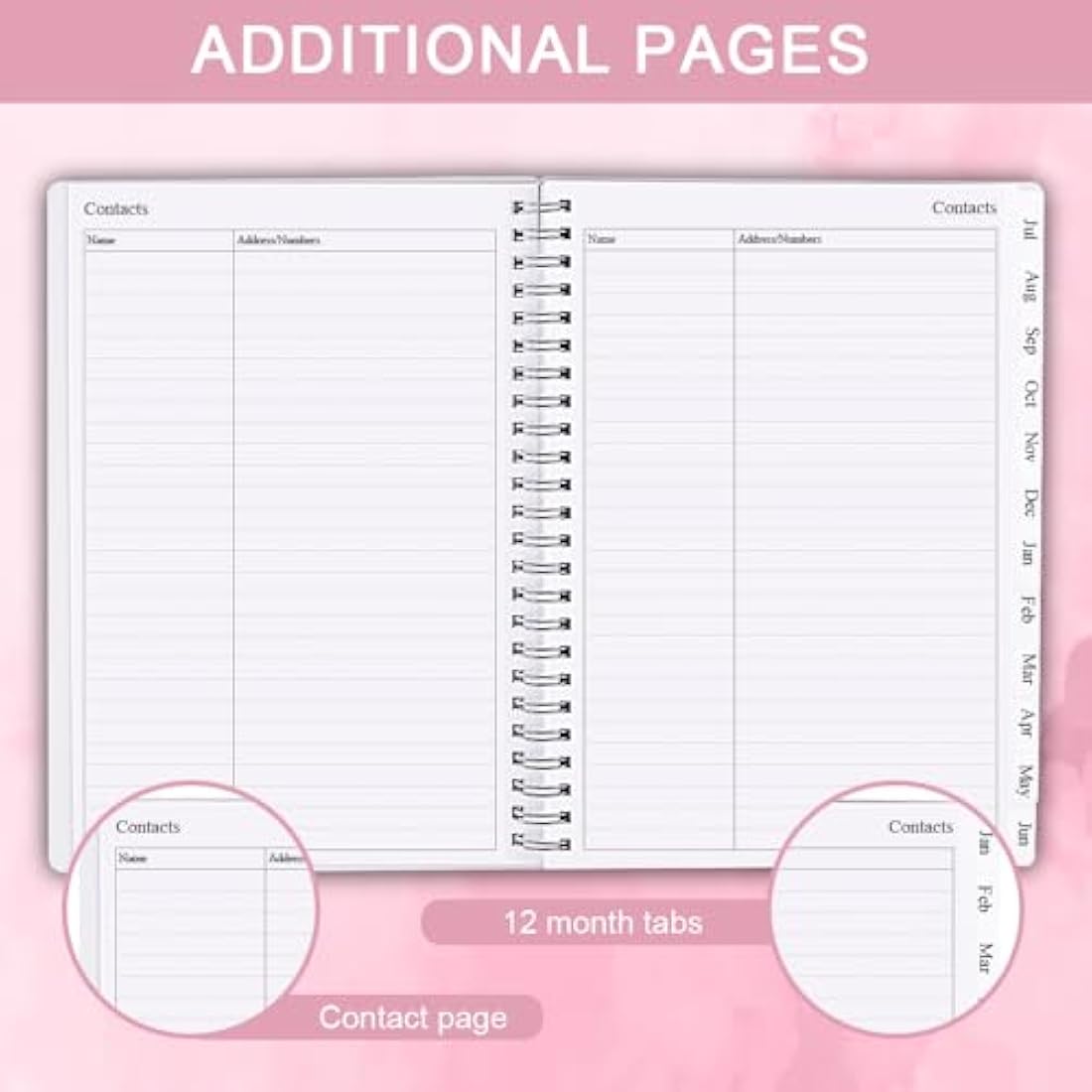 Diary 2025-2026, A5 Weekly/Monthly Planner with Monthly Tabs, 2025-2026 Planner from Jul 2025 to Jun 2026, Twin-Wire Binding,Easy to Organize Your Daily Life,14.8×21cm, Planners 2025-2026 Week to View