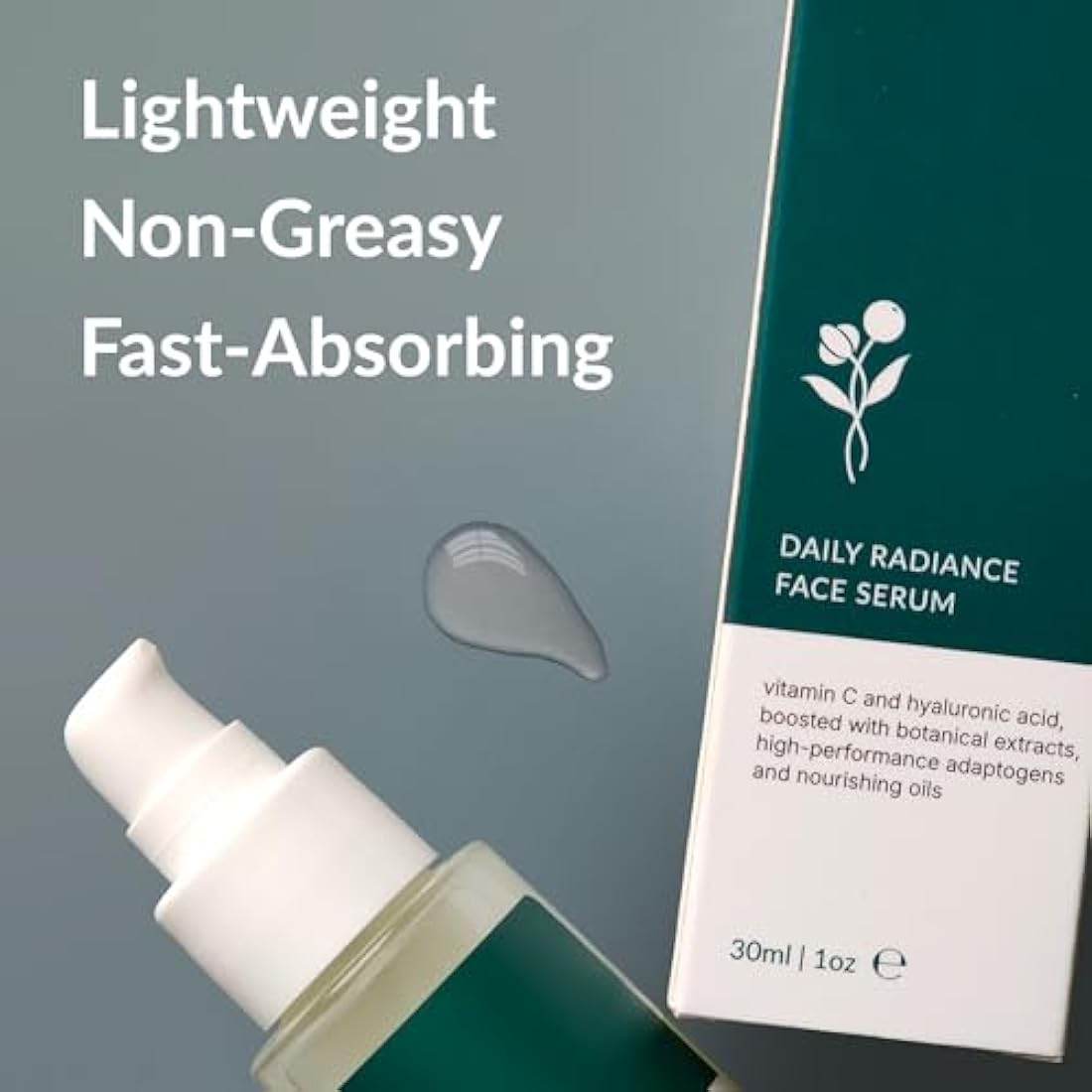 Adaptogenique Daily Radiance Face Serum | Adaptogen-Powered Vitamin C Serum for Women 40+ | Brightens, Hydrates & Firms | With Ginseng, Goji, Sea Buckthorn & Hyaluronic Acid | 30ML