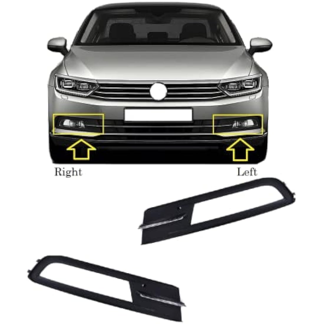 For VW PASSAT B8 2015 to 2018 Front Bumper Fog Lamp Grill (Left Passenger Near Side)