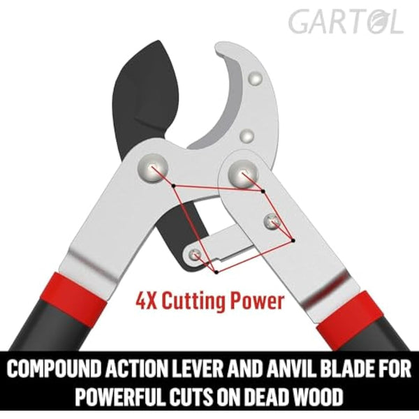 GARTOL 29 Inch Anvil Loppers Heavy Duty Garden Branch Cutter, 2 inch Cutting Capacity Anvil Hand Pruner, with 22-Inch Ergonomically Designed Non-Slip Handles