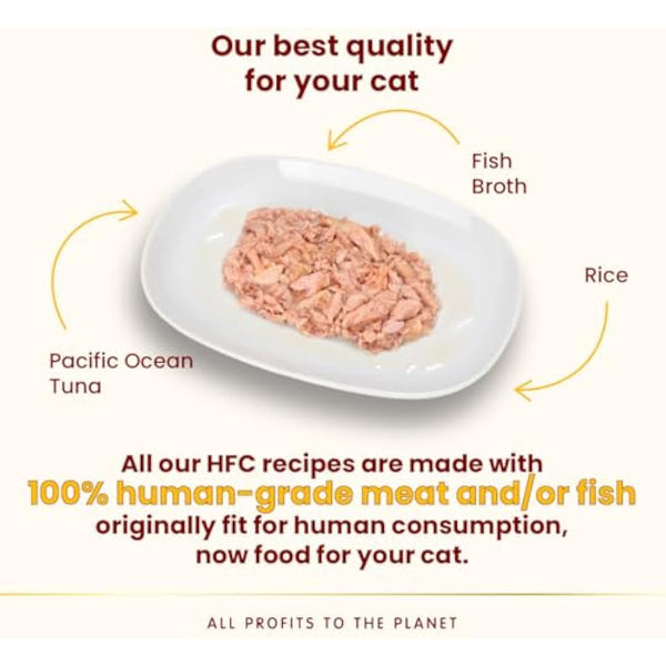 Almo Nature HFC Natural - Wet Cat Food for Cats - Pacific Tuna - Gluten-Free, Grain-Free, Human-Grade, Monoproteic - 70g (Pack of 24)