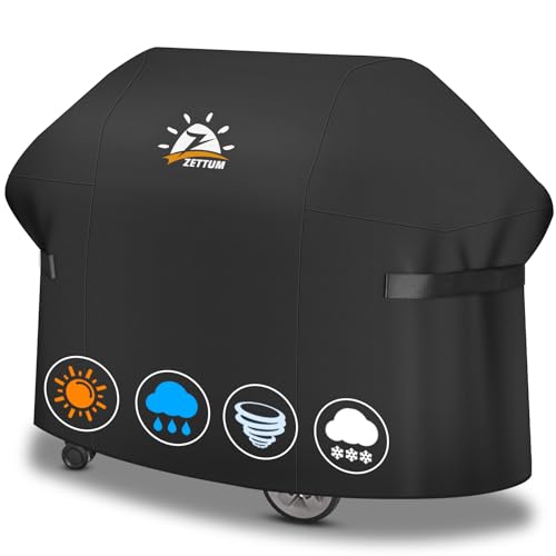 Zettum BBQ Cover 182 CM - 7132 Large Grill Barbecue Cover for Weber, Nexgrill, Monument, Dyna-glo, Brinkmann Grill Heavy Duty & Waterproof, PU Coating