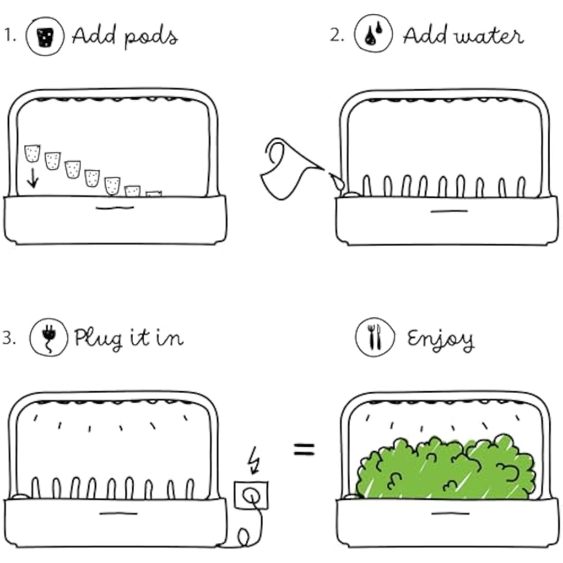 Click & Grow Indoor Herb Garden Kit with Grow Light | Easier than Hydroponics Growing System | Smart Garden for Home Kitchen Windowsill | Vegetable & Herb Garden Starter Kit with 9 plant pods, White