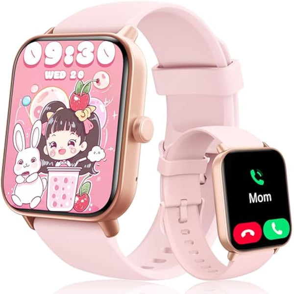 KALINCO Kids Smart Watch for Boys Girls Teens, IP68 Waterproof Swimming Smartwatch, 1.8'' Fitness Activity Tracker Watch with 100 Sports Modes, Make Call/Answer, Connected GPS