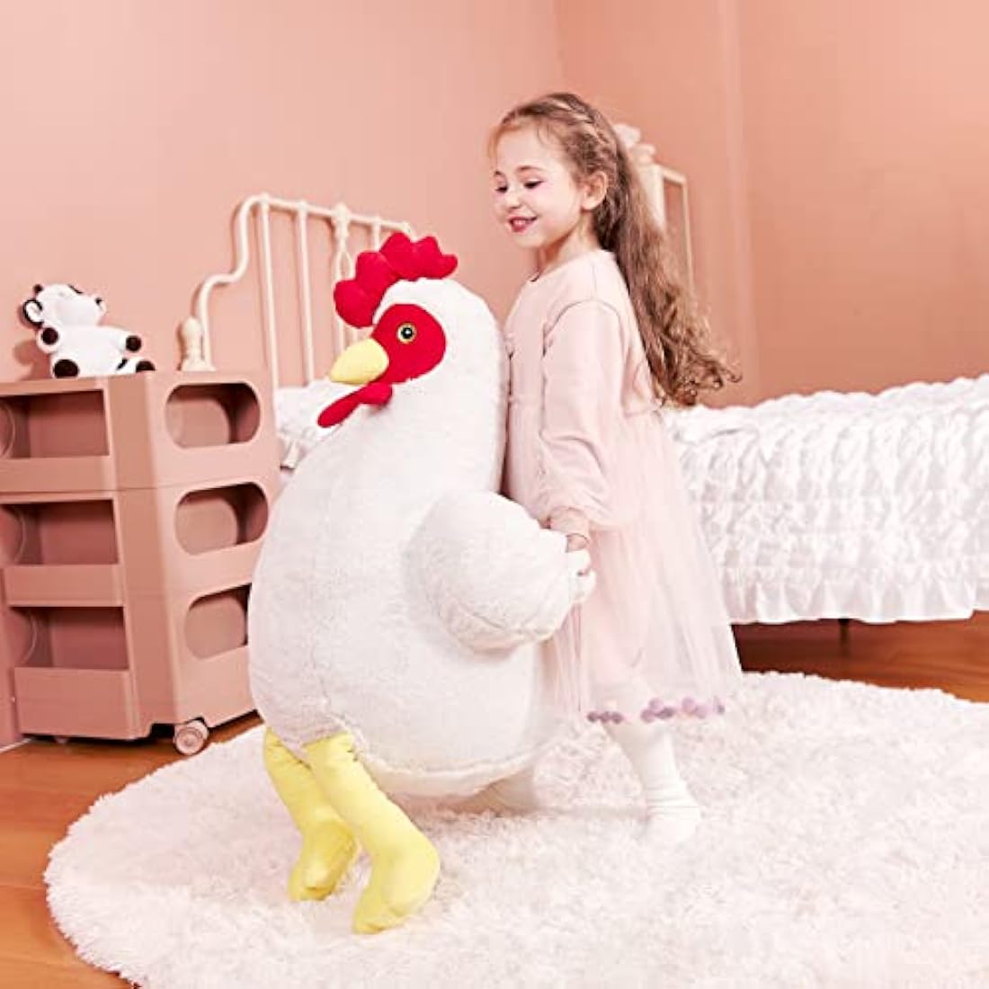 IKASA Giant Chicken Stuffed Animal Plush Toy,60cm Large Hen Henny Big Jumbo Soft Toys,Huge Size Cute Fluffy Plushy Fat Plushie,Gifts for Kids