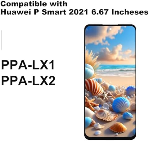 NB+ Display Digitizer Screen Replacement LCD Touch Screen For Huawei P Smart 2021 6.67 Inches PPA-LX1 PPA-LX2 Full Glass Lens Assembly Black No Frame with Tools