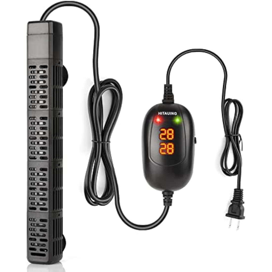 HiTauing Aquarium Heater, 50W/100W/300W/500W Submersible Fish Tank Heater with Over-Temperature Protection and Automatic Power-Off When Leaving Water for Saltwater and Freshwater