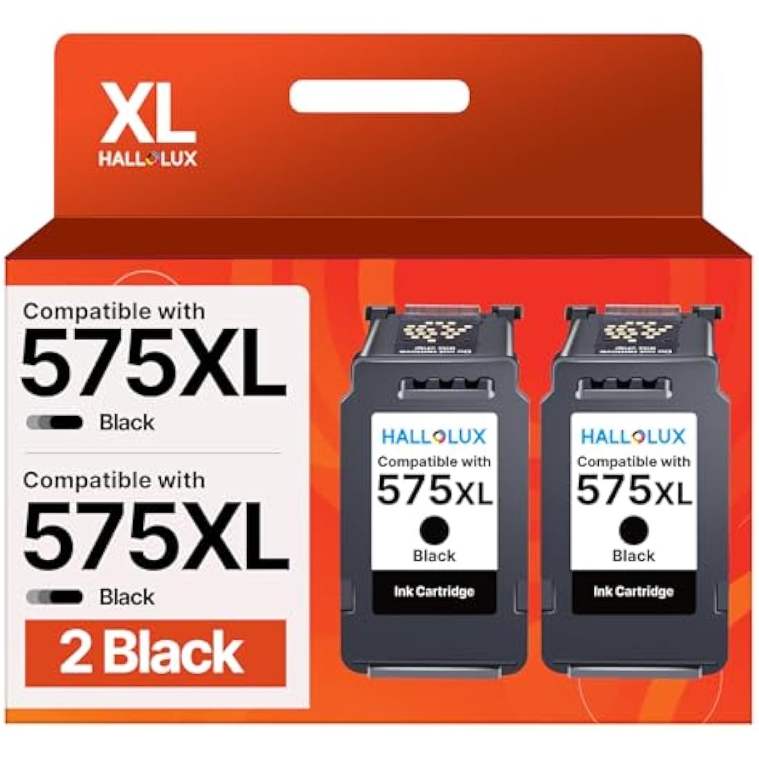 HALLOLUX PG-575XL CL-576XL Black 2-Pack Remanufactured Ink Cartridges Replacement for Canon 575 XL 576 XL for Canon PIXMA TS3550i TS3551i TR4750i TR4751i Printer