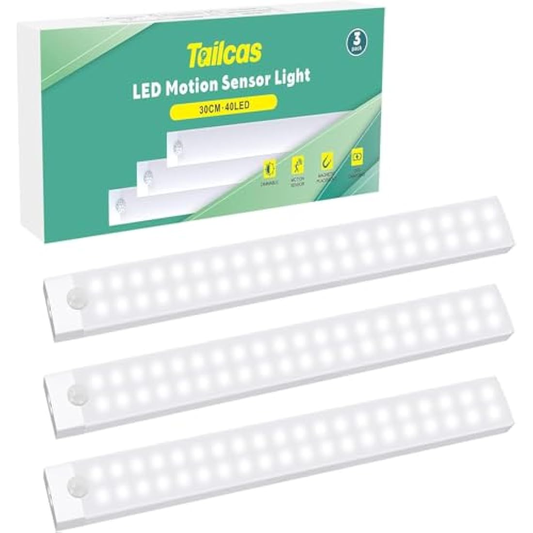 Indoor Motion Detector Light, Kitchen Sensor Cabinet Lighting, USB Rechargeable Night Light, Dimmable Cupboard Light, Children's Night Light for Stairs, Hallway