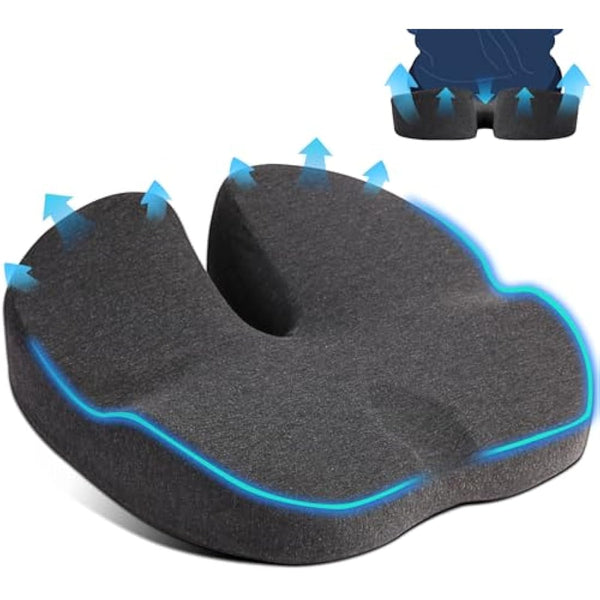 Firhuza Seat Cushion Office Chair Cushions Memory Foam Pressure Relief Cushion for Hip, Tailbone, Coccyx, Sciatica,Ergonomic Seat Cushion Pad for Desk Chair, Wheelchair, Car Seat for Long Sitting