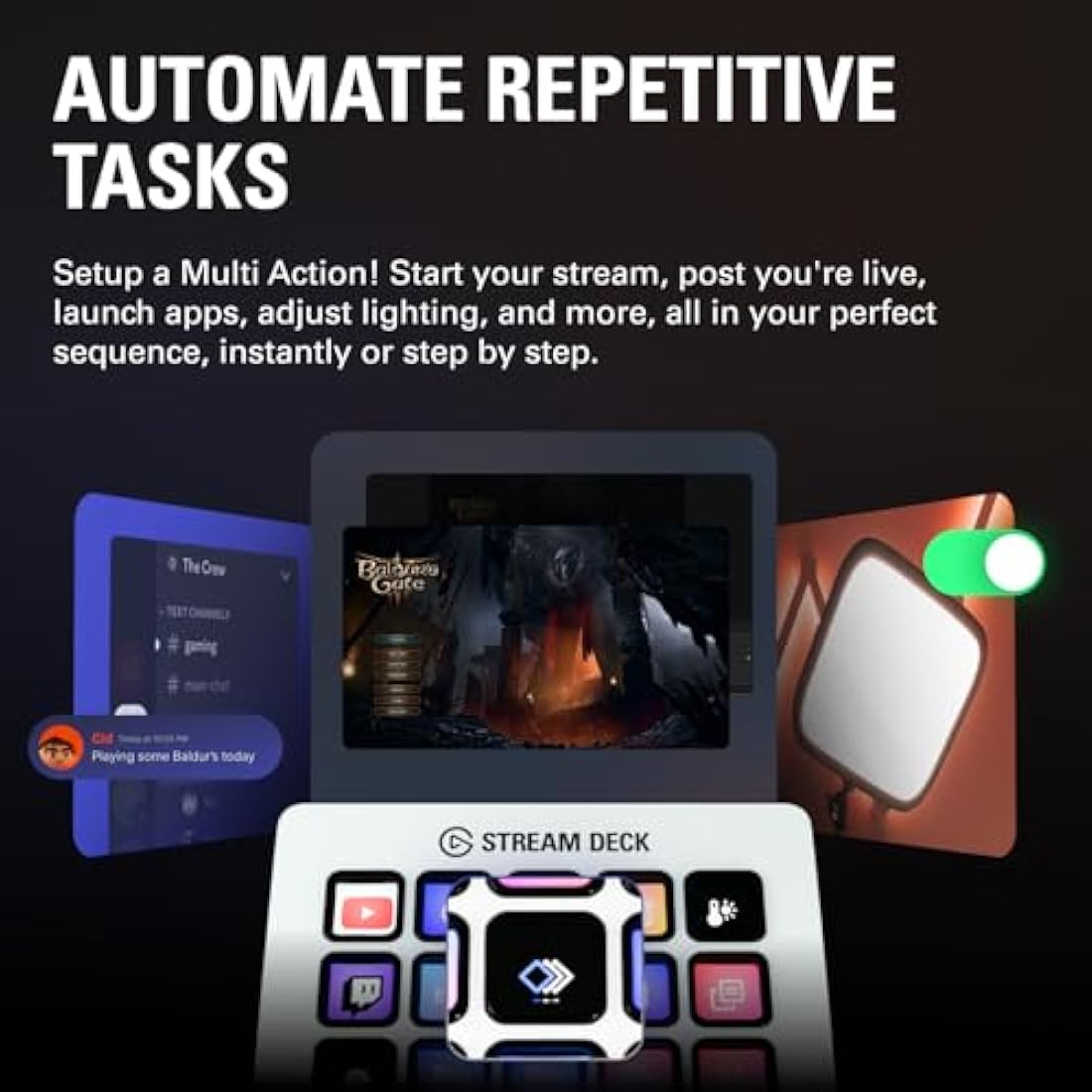 Elgato Stream Deck MK.2 White – Studio Controller, 15 macro keys, trigger actions in apps and software like OBS, Twitch, YouTube and more, works with Mac and PC