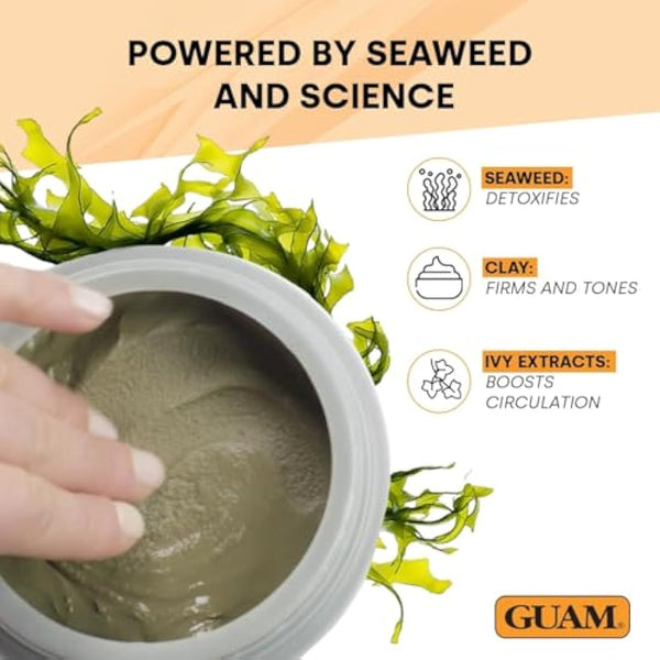 GUAM Seaweed Mud Anti Cellulite Treatment for Legs & Thighs - 1kg Natural Tightening Hot Body Mask - Skin Firming Antioxidant Cellulite Remover to Reduce Imperfections, Improves Tone & Elasticity