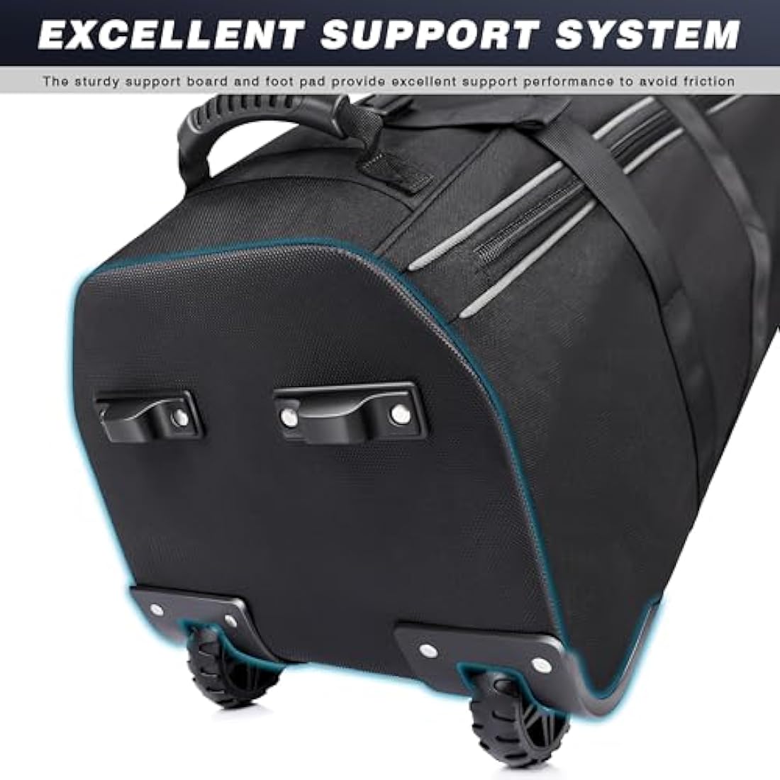 CHAMPKEY Golf Travel Bag Flight with Wheels | With Sturdy Plastic Hard Case Top | Premium Oxford Fabric Golf Bag - High Performance Bag Travel Case