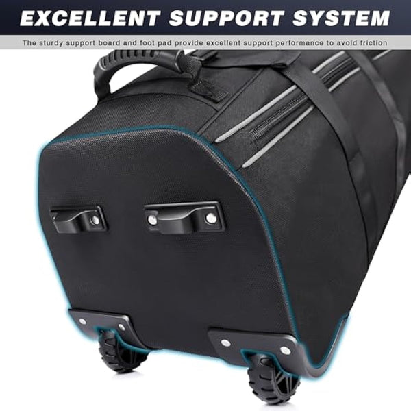 CHAMPKEY Golf Travel Bag Flight with Wheels | With Sturdy Plastic Hard Case Top | Premium Oxford Fabric Golf Bag - High Performance Bag Travel Case