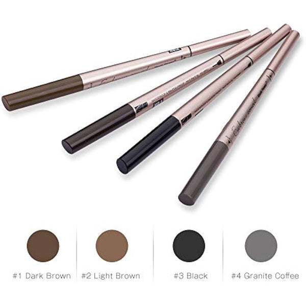 HeyBeauty Eyebrow Pencil with Brow Brush, Double Ended Eyebrow Pen, Automatic Makeup Cosmetic Tool (Khakl Coffee)
