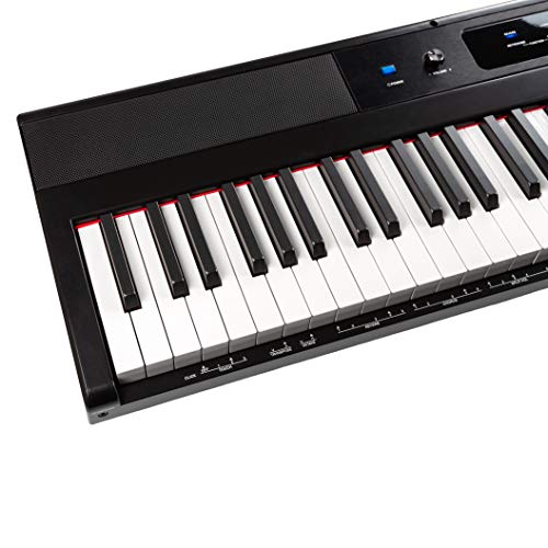 RockJam 88 Key Digital Piano with Full Size Semi-Weighted Keys, Power Supply, Sheet Music Stand, Piano Note Stickers & Simply Piano Lessons