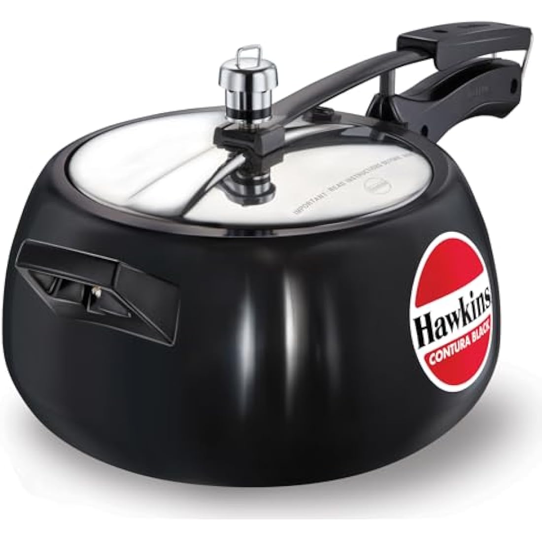 Hawkins Contura Black 5 Litre Pressure Cooker, Hard Anodised Cooker, Handi Cooker, Black (CB50)