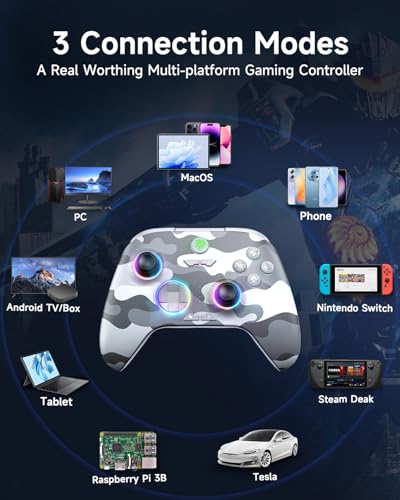 EasySMX X15 Wireless PC Controller with Hall Triggers, Hall Joysticks, Enhanced Bluetooth Game Controller,No Drift No Deadzone effect, Compatible with Windows PC, Android, Steam and Switch