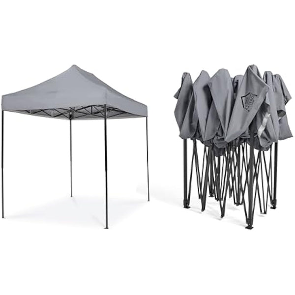 All Seasons Gazebos, 3x2m Heavy Duty Fully Waterproof, Premium Pop Up Gazebo + Carry Bag and Weights (Metallic Grey)