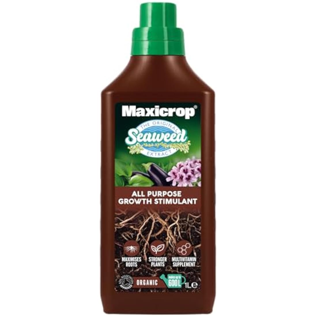 Maxicrop All Purpose Plant Growth Stimulant, 1L - Natural Seaweed Based Liquid Biostimulant - Multivitamin Boost for All Garden Plants - Strong Roots - Healthy Growth - Builds Resilient Crops
