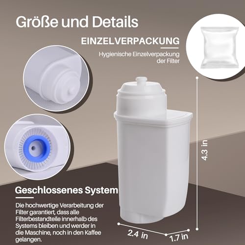 GOLDEN ICEPURE Coffee Machines Water Filter Compatible with Siemens EQ Series Water Filters, EQ3/EQ6/EQ9, EQ500, S700, Brita Intenza 575491, Bosch
