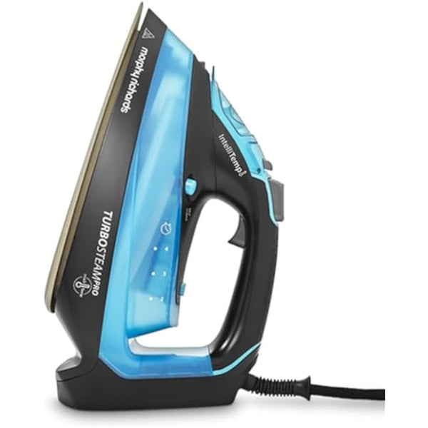 Morphy Richards Turbosteam Pro Steam Iron, Non Stick Ceramic Soleplate, Intellitemp Technology, 200g Boost, 40g Output, 380ml Water Tank, Digital Controls, Auto Shut off, 3m Cord, 3100W, Blue, 303210