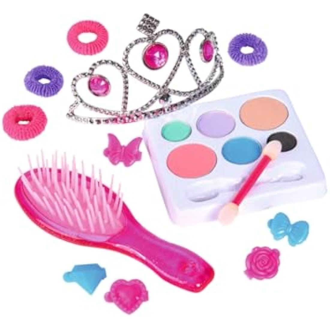 Simba 105560177 - Steffi Love Girls Princess Make-Up & Hairdressing Head, Styling Head with Make-Up, 5 x Hair Clips, 4 x Hair Bobbles, Brush and Princess Tiara, Over 15 Pieces, 26 cm, from 5 Years