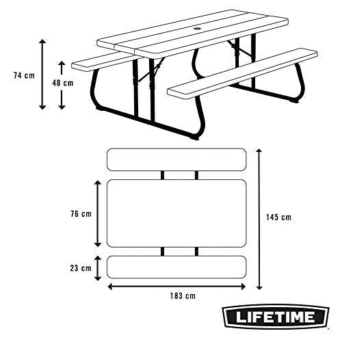 LIFETIME 60112 6 ft (1.83 m) Picnic Table (brown)