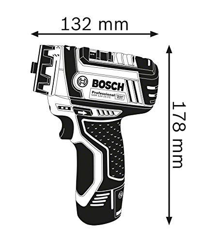 Bosch Professional 12V System Cordless Drill Driver GSR 12V-15 FC (2x battery GBA 12V 2.0Ah, Charger GAL 12V-40, 4x adapter (GFA 12-B, GFA 12-X, GFA 12-W, GFA 12-E, L-BOXX 102)