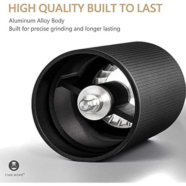 TIMEMORE Chestnut C3S PRO, Coffee Grinder Manual, Upgrade Integrated All-Metal Body, Hand Coffee Grinder with Folding Handle, for Espresso to French Press, Black