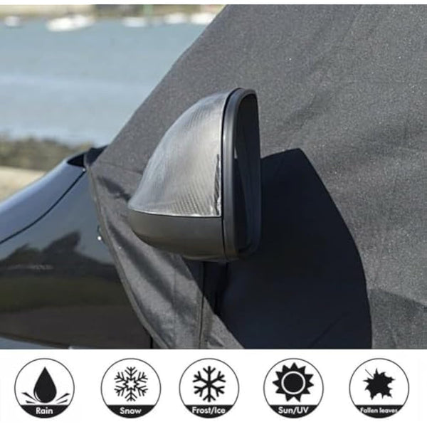 Opaltool Front Windscreen Wrap Cover Fit for Ford Transit Custom MPV 2012-2024, 600D Waterproof Front Window Sunshades Windshield Snow Cover Blind Blocking Screen Protector External Blackout Screen