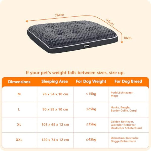 HMTOPE Orthopaedic Dog Bed, Double Deck Design, Washable, 76 cm for Small Dogs, Dark Grey