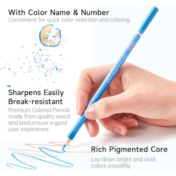 Shuttle Art 260 Colouring Pencils, Professional Coloured Pencils Set for Adult Colouring in Box, Soft Core Colour Pencils for Artists Kids Adults, Art Drawing Pencils Colouring Sketching, Art Supplies
